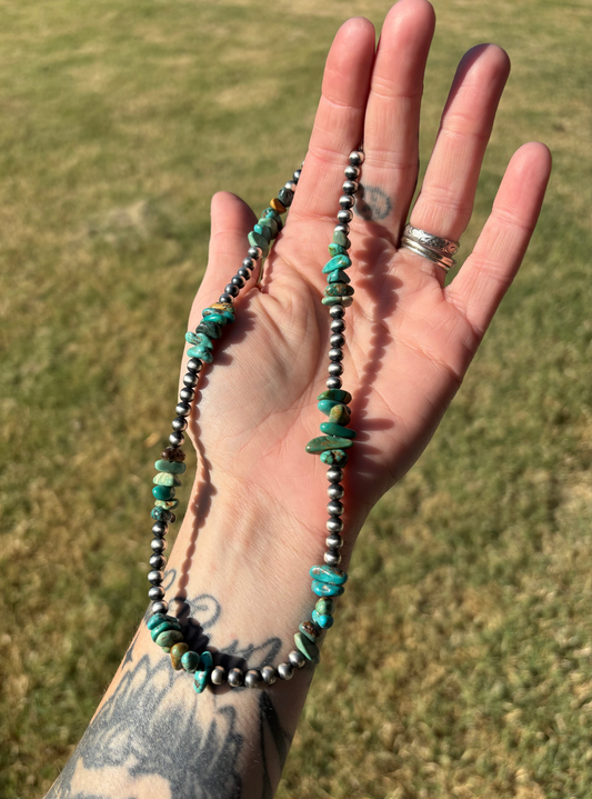 Turquoise & Sterling pearls