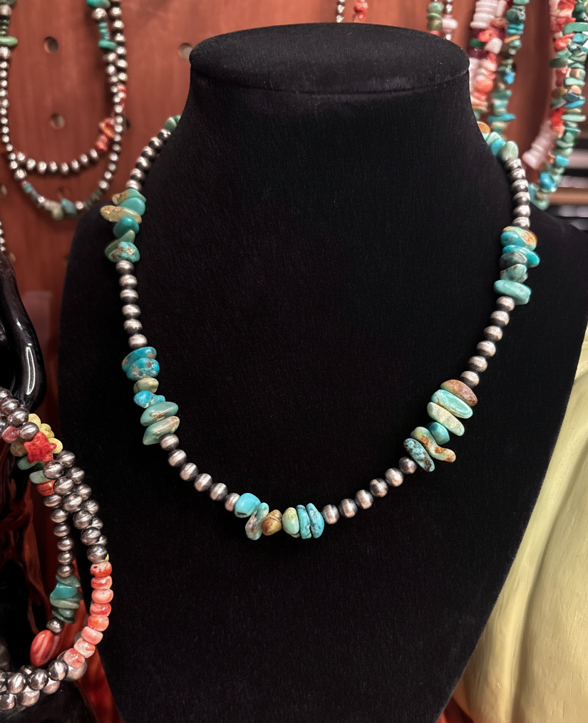 Turquoise & Sterling pearls